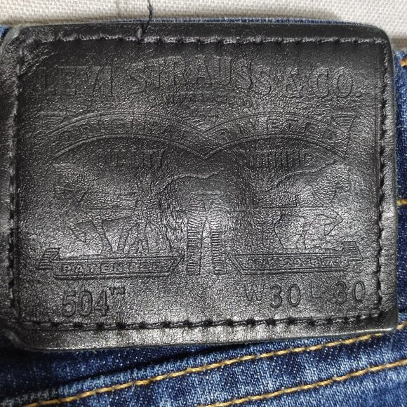 Levi's 504 jeans men's size W30 X L30 ink blue colour straight leg slim denim - Picture 5 of 14